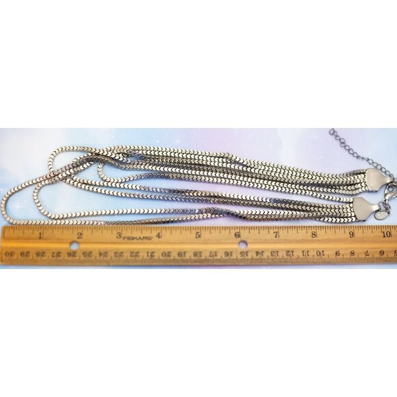 18 inch, Vintage Multi Chains Elegant Multistrand Necklace by Cookie Lee - J31 - Picture 3 of 3